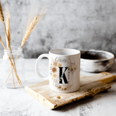 Personalized Custom Initial Letter & Name Monogram Watercolor Floral Design Coffee Mug Cup, Mugs, $ 25.00, A Moment Of Now™